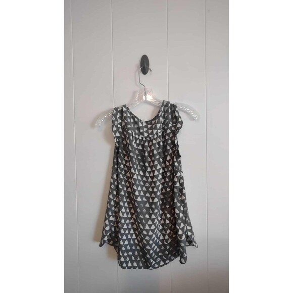 Ann Taylor Loft | Grey White Geometric Flowy Business Casual Blouse Size Small - Picture 5 of 5